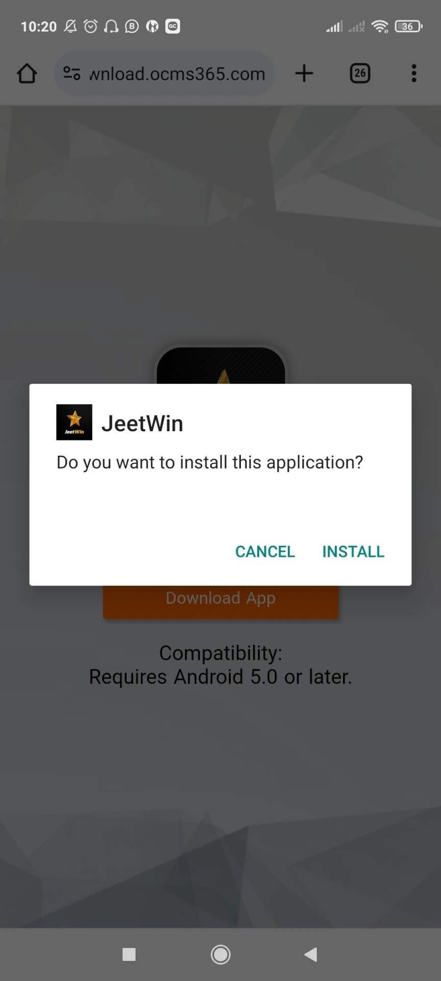 Start installing Jeetwin app on Android.