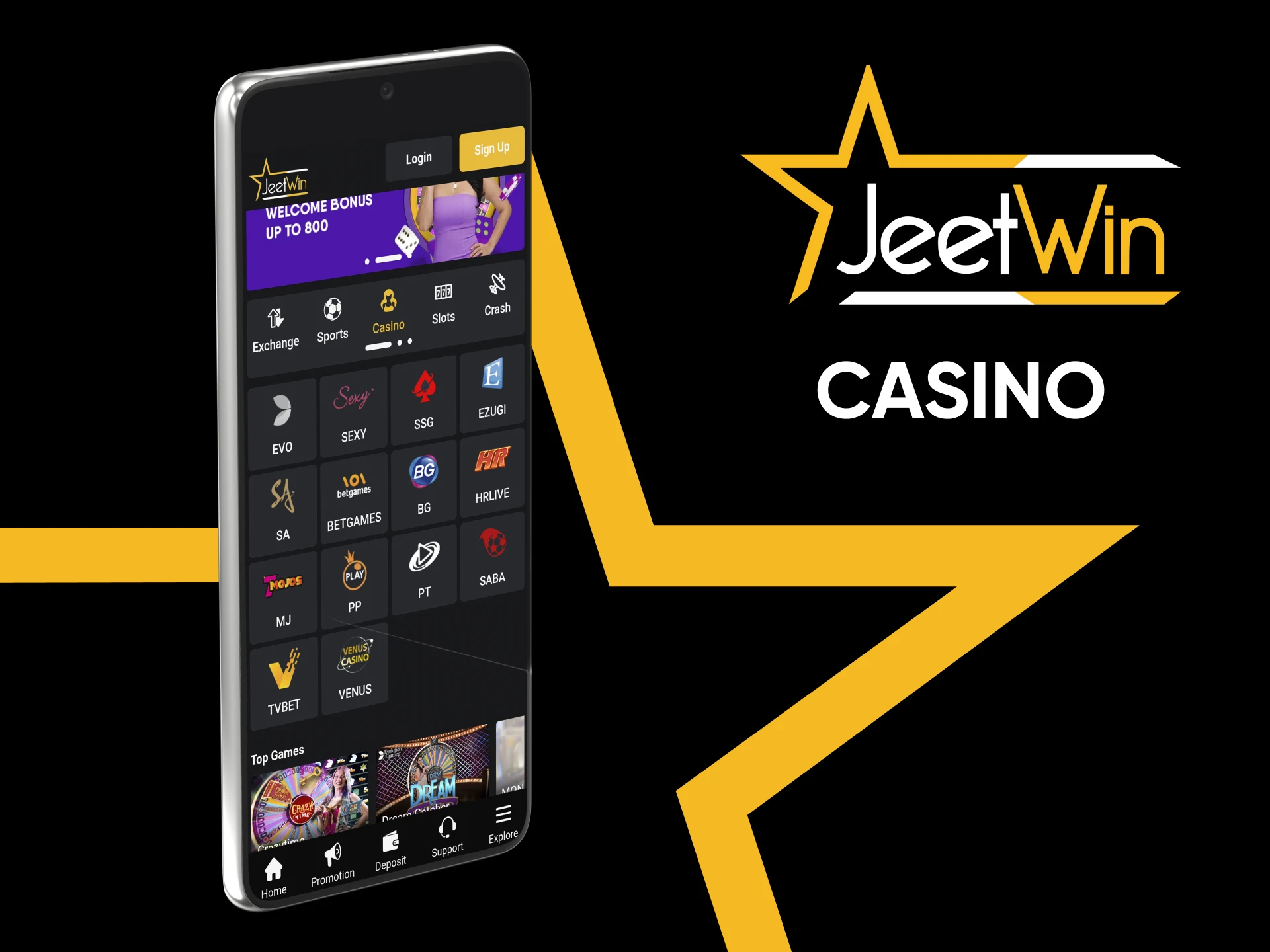 Play casino from Jeetwin app.