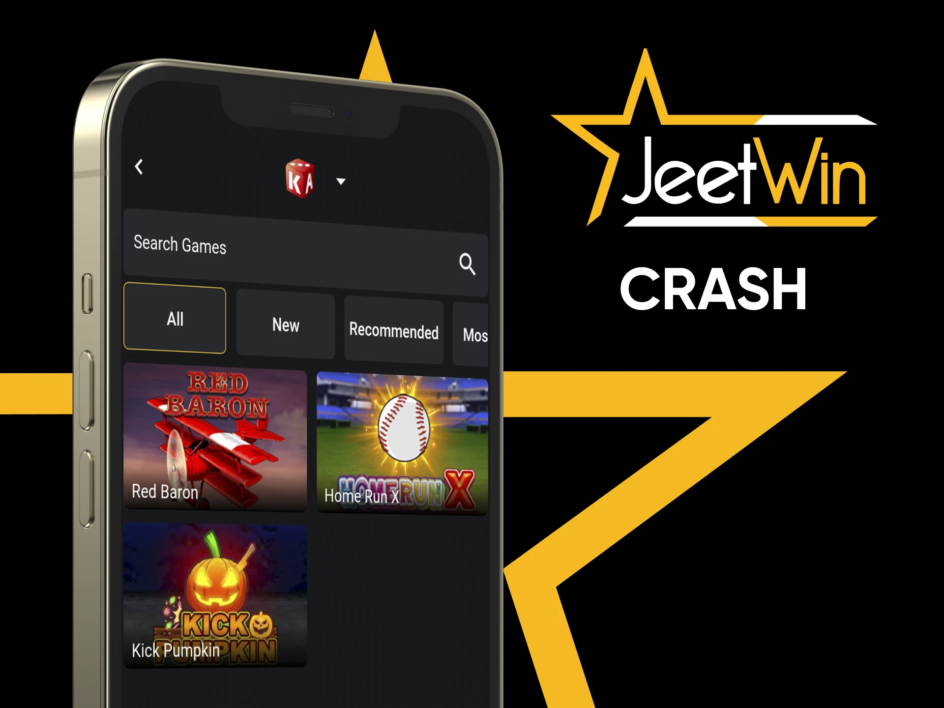 To play casino games in the Jeetwin application, select the crash section.