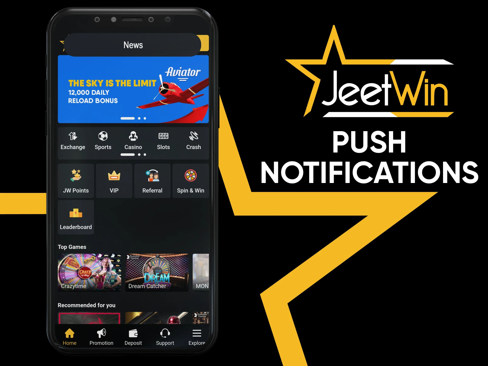 Jeetwin app always sends notifications.