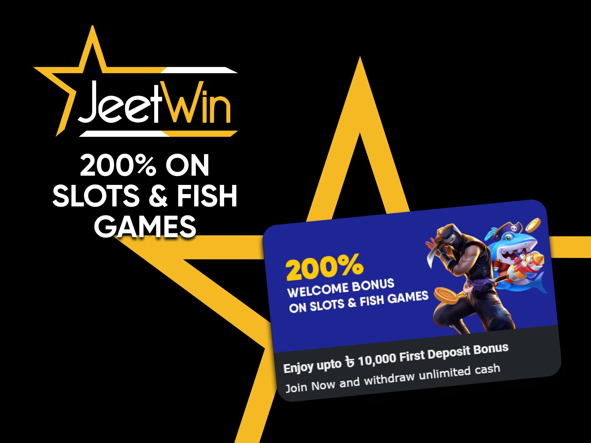 JeetWin provides a welcome bonus for casino games.