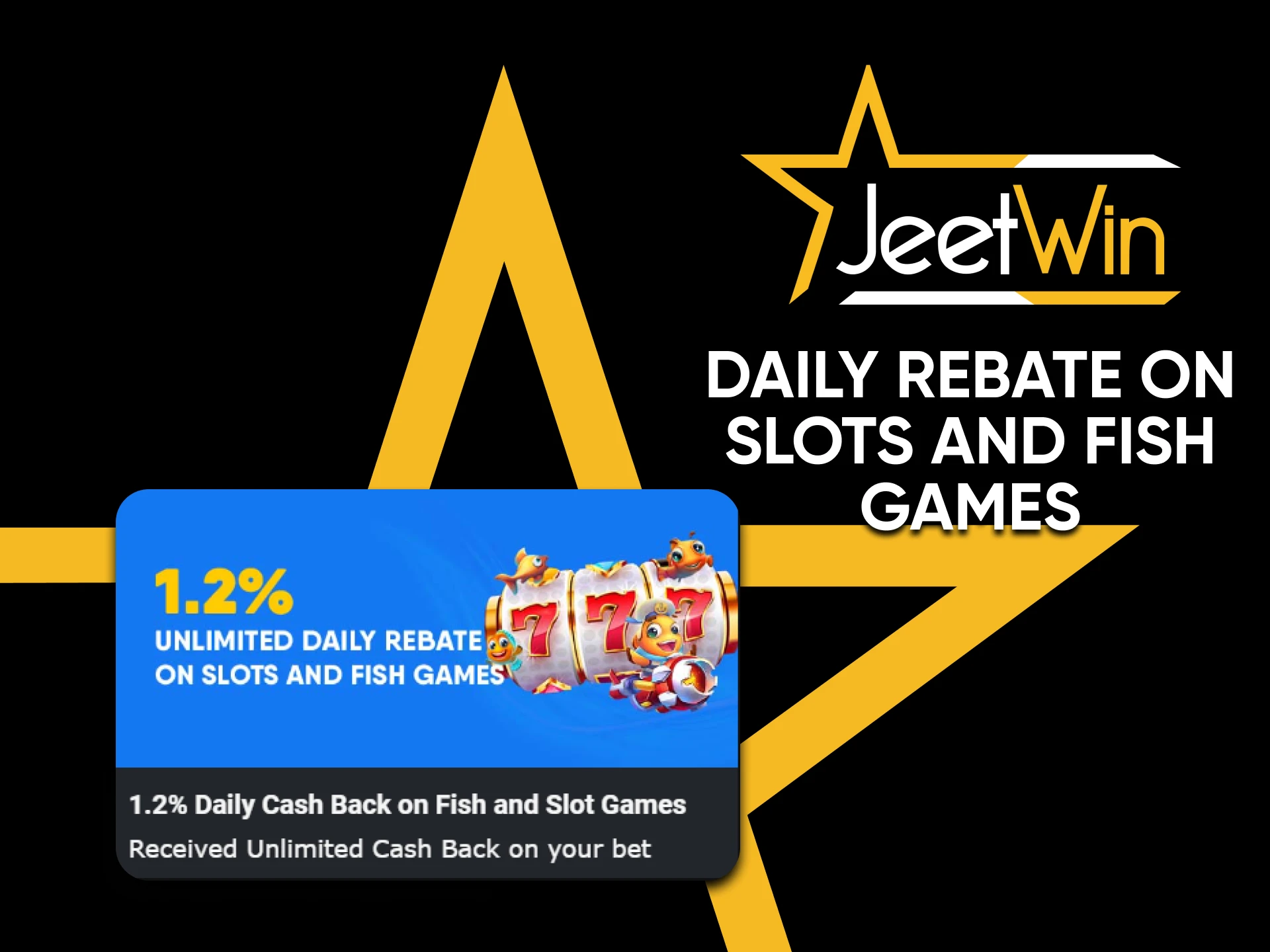 Get daily discount on slots and fish games from JeetWin.